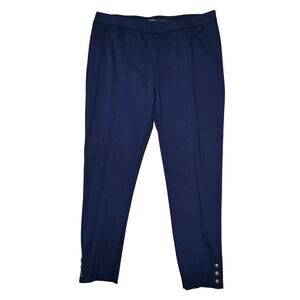 Talbots "Everywhere Pants" Navy Tapered Leg Pullon Elastic Waistband Size Large‎